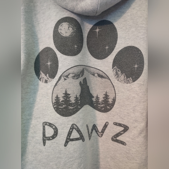 PAWZ Light Gray Women's Pullover Hoodie - Size L - Picture 4 of 4